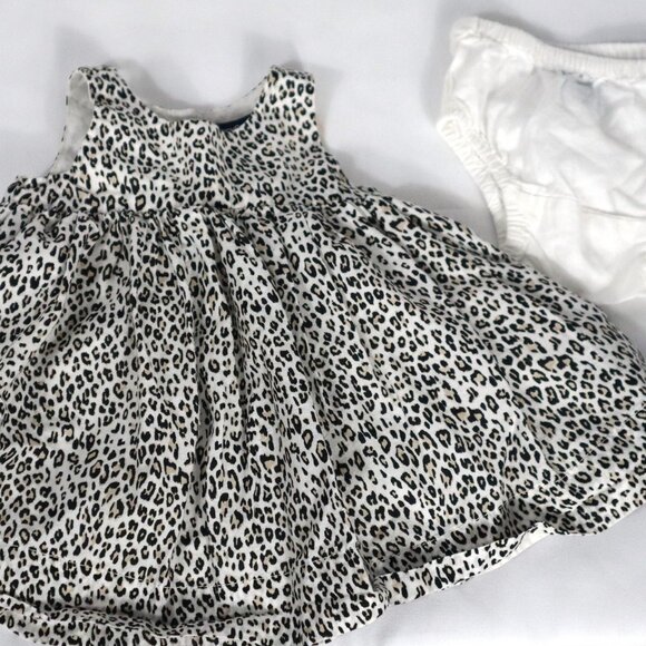 Gap Baby Girls 0-3 Months Leopard Print Dress Set Jumper Sundress - Picture 1 of 4